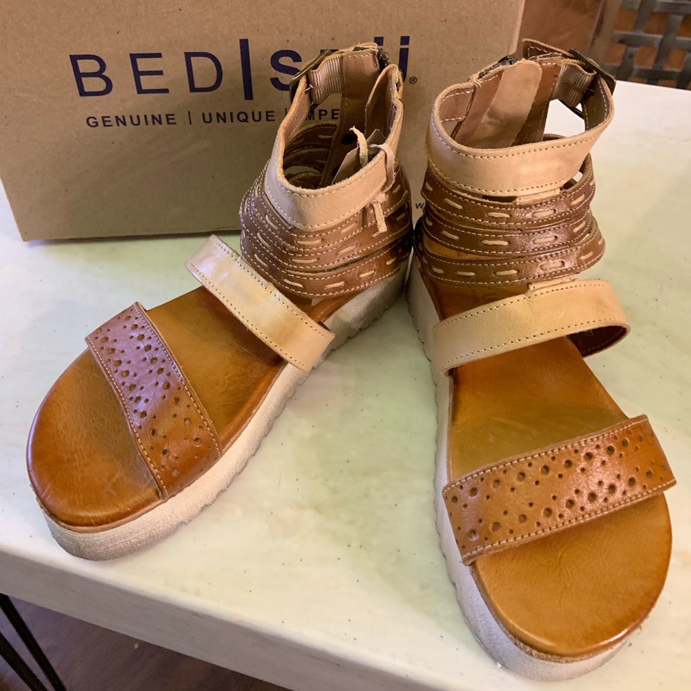 BedStu Artemia Bone Mustard Tan Rustic Sandal